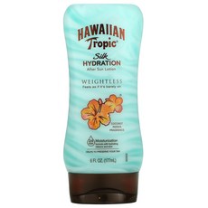 Hawaiian Tropic 실크 하이드레이션 웨이트리스 애프터 썬 로션 코코넛 파파야 6fl oz 177ml, 177ml(6fl oz), 1개