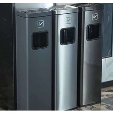 업소용 대형 펜션 흡연부스 꽁초 pc방 재떨이 당구장, 블랙 골드 (재떨이 + 쓰레기통), 1개