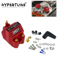 Hypertune - Universal Blaster Ss 12V 고출력 외부 남성 E-Core 점화 코일 PQY 로고가 키트 어댑터 포함 JR-EIC00-K, 1개