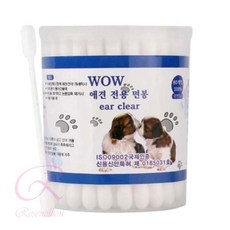 로즈밀 애완전용 면봉 80개입 고양이귀청소면봉 강아지귀면봉