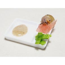 미니어처 화이트 플라스틱 3구 나눔 달팽이 먹이 접시, 1개, 3구 먹이접시 화이트