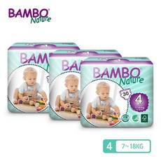 밤보네이처 기저귀 4단계 맥시 밴드형 3팩30Px3팩