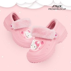 [본사공식] 프로월드컵키즈 헬로키티 케이미 라이팅 방한실내화PK PWX