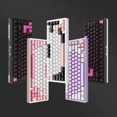 에크스씨샵 VGN VXE75 무선 기계식 게이밍 키보드 객제화 CNC알루미튬 FR4정위판 GASKET구조, 아니아축-실버블랙