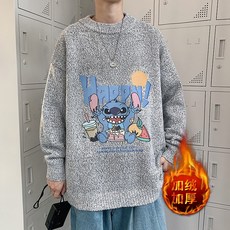 겨울 INS 피카츄 스웨터 와이드 루즈핏 빅사이즈 두터운 융털 이너웨어 실옷 트렌드 니트셔츠