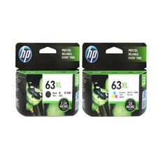 HP 정품 프린터잉크 No.63XL F6U64AA F6U63AA 세트, NO.63 검정+칼라 대용량, 1세트