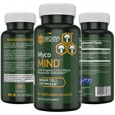 자연 스택 : MycoMIND - 뇌 세포 최적화 - 30 일 공급 - 정신적 성능 - 기억력 향상 - 사려 깊게 사자 버, 1, 단일상품