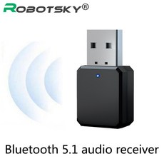 USB 무선 블루투스 5.1 송신기 수신기 동글 음악 수신기 어댑터 3.5mm AUX 노트북 TV PC 자동차 데스크탑|무선 어댑터|, 1개, 단일, Black