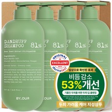바이아우어 맥주효모 81만PPM 비듬 지성 탈모 샴푸, 4개, 1.017L