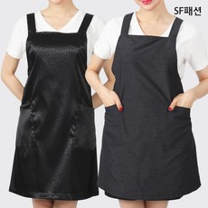 SF패션 입고 벗기편한 X형 앞치마, 검정레오파드(WAE26)벨크로형_FREE