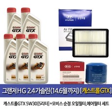 그랜저HG 2.4가솔린(14.6월까지) 캐스트롤GTX-5L엔진오일35505-3S100, 1개, 5L