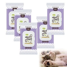 반려동물 물티슈 캡 눈물자국깨끗 고양이 티슈 x5, 5개