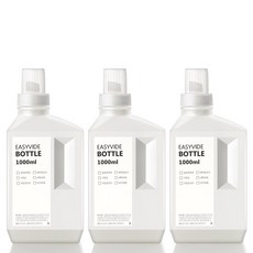 꿈꾸는 키친 세탁 세제 소분 용기 1000ml 3P + 방수라벨지 3P, 화이트, 1세트