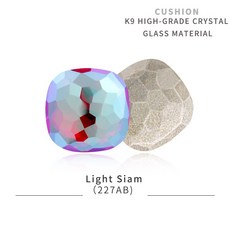 공예 크리스탈 큐빅 10mm Glue On Rhinestones K9 Glass Square Crystal Stones New Arriva [A00104772], 1개, 10-Light Siam SI-10mm -104772