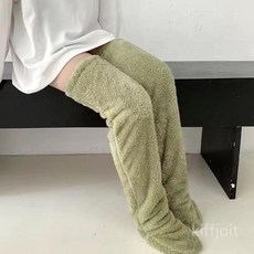 굿즈컴바인 스토어 겨울 수족냉증 레그워머 실내용 털부츠, 녹색(남성용)