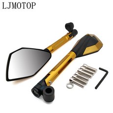 273106 / 새로운 오토바이 미러 모토 백미러 bmw f800gs s1000r rsv4 용 cnc 사이드 미러 yamaha nmax 155 300 xmax530 액세서리, Gold