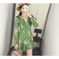 백예린 스퀘어 그린 원피스 l7a1