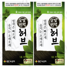 녹십자 모발비책 허브 천연염색약 2개 옻안타는 염색약, 모발비책1호자연흑갈색