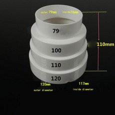 덕트 멀티 감속기 추출기 팬 파이프 커넥터 배기 팬 환기 덕트 파이프 호스 어댑터용 80mm 100mm 110mm 120mm 150mm 160mm, A, 1개