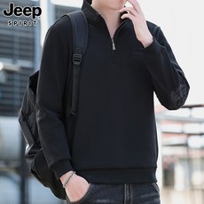 JEEP SPIRIT 지프 스피릿 남성 맨투맨 느슨한 부드러운 소재 가을 겨울 새로운 기모 긴팔티 패션 트렌드 긴팔 자수 칼라 탑 남자 맨투맨 7039