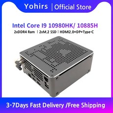게이밍 데스크탑 컴퓨터 코어 i9 10980HK Xeon W-10885M E-2276M 미니 서버 PC 2 * DDR4 2 * NVME 듀얼 랜 오피스 디자인 컴퓨터, 128.Xeon E-2186M - 64G DDR4 1T