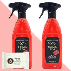 불스원 하이브리드 물왁스 600ml 2개(+하늘선물 물티슈 10매), 2개