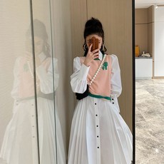 봄옷 여성의류 프렌치시크 티 멈추다 디자인 감각 에프터블라우스 점프슈트 치마 조끼 룩