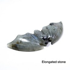 Runyangshi 천연 석재 조각 호랑이 눈 돌 박쥐 골드 흑요석 크리스탈 입상 돌 만화 박쥐 동상, 03 Elongated stone