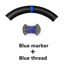 블랙 스웨이드 손 바느질 자동차 핸들 커버 폭스 바겐 골프 5 Mk5 GTI VW R32 파사트 R GT 2005, 2)Blue Marker Thread, 2) Blue Marker Thread