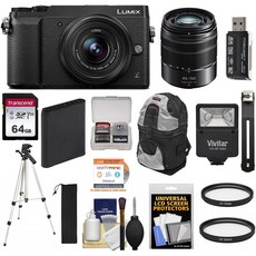 파나소닉 루믹스 DMC-GX85 4K Wi-Fi 디지털 카메라 및 64- 카드 + 배터리 + 백팩 + 삼각대 + 필터 키트가, 단일상품