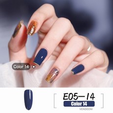 탑코트 Vendeeni 18 컬러 블루 시안 그레이 쿨 젤 네일 폴리시 안도라 시리즈 UV LED 끄기 아트 래커 15ml 베이스코트, 14.E05-14, 1개