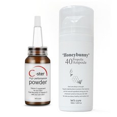 레츠큐어 씨스터 순수 비타민C 파우더 15g and 프로폴리스 앰플 100ml 세트, 1세트 - 레츠큐어비타민파우더