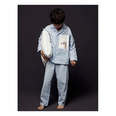 [빈폴키즈] [LITTLE ZOO] 스카이 블루 쑥쑥 파자마 세트BI8764U03Q