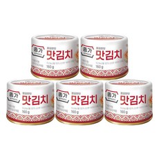 청정원 종가집 깔끔김치 160g 볶음김치 캔김치 여행용 캠핑용, 5개