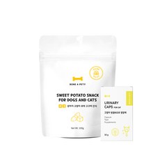 유리나리캡스 고양이 방광&요로 영양제 신장 오메가3 60정+호박 고구마 수제 간식 100g