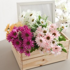 10대거베라부쉬 38cm 조화 꽃 성묘 장식 소품 FAIAFT, 퍼플