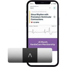 카디아모바일 6-리드 개인 EKG 장치 - 가정에서 기록 및 불규칙한 심장 박동 감지 카디아케어 건강 멤버십 6개월 이용 가능 FSA/HSA 대상
