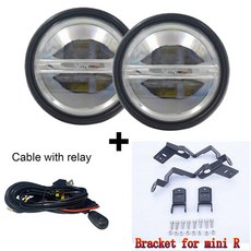 LED DRL 주간 주행등 Bmw 미니 쿠퍼 R55 R56 R60 F55 F56 용 추가 헤드라이트 2, Black R60L 1set