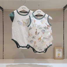 [아가방]논현점*간편하고 시원하게 입기좋은 여름 데일리 바디수트 **2장세트구성**/안심 무형광 면100%
