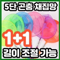 1+1 알록달록 예쁜 5단으로 접히는 곤충 잠자리채, B(분/보/빨)+B(분/보/빨)