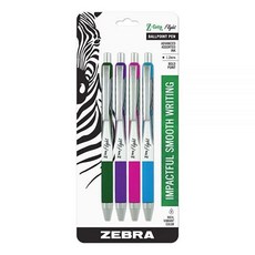 Zebra Pen Z-Grip Flight 접이식 볼펜 볼드 포인트 1.2mm 다양한 패션 색상 4개입, Assorted Fashion_1