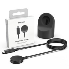 삼성 정품 갤럭시 워치 고속 충전기 무선 충전 독 10W / EP-OL300B + 별다섯 실리콘 거치대, 블랙(블랙), 1개