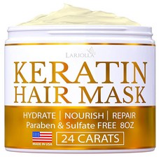 Lariolla 케라틴 헤어 마스크 리페어 트리트먼트 8oz, 1개