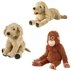 이케아 강아지 원숭이 오랑우탄 애착 인형 골든리트리버 아기 수면 봉제 동물, (무료배송) 골든리트리버 강아지 40cm