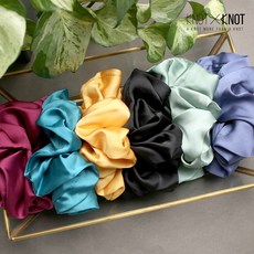[KNOTXKNOT] 볼륨업 라지사이즈 새틴 플레인 곱창밴드