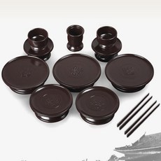 간편한 14pcs 제기세트 할아버지 할머니 제사그릇 병풍 조상님 제수용품, 1개