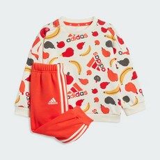 아디다스키즈 NC충장점 24SS 에센셜 올오버 프린트 조거 세트 IS2684