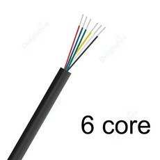 UL2464 PVC 채널 피복 와이어 28 26 24 22 20 18AWG 절연 신호 제어 케이블 2 3 4 5 6 7 8 10 코어 전자 오디오 와이어, 6 Core-Black