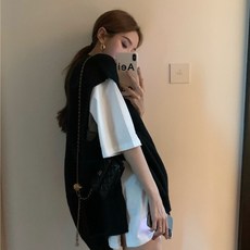 니트나시 스웨터 와이드 루즈핏 그레이 브이넥 오버핏 풀오버 이너웨어