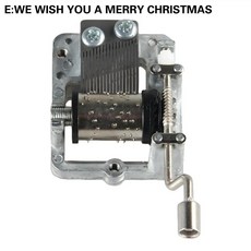 미니 핸드 크랭킹 음악 무브먼트 뮤직박스 장식 수집품 디자인, 14.E Merry Christmas, 1개